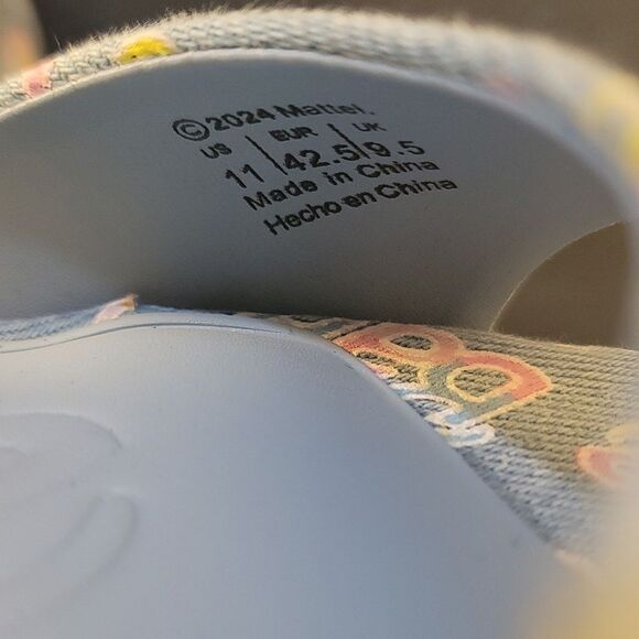 BRAND NEW ALDO BARBIE PARTY PRINTED  DENIM STRAPPY PLATFORM HEELED PLATF… G1 - Picture 15 of 16